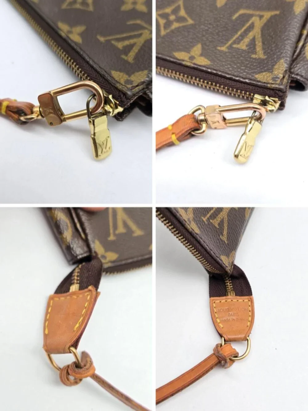 Authentic Louis Vuitton Pochette Accessoires Monogram Canvas Shoulder Bag